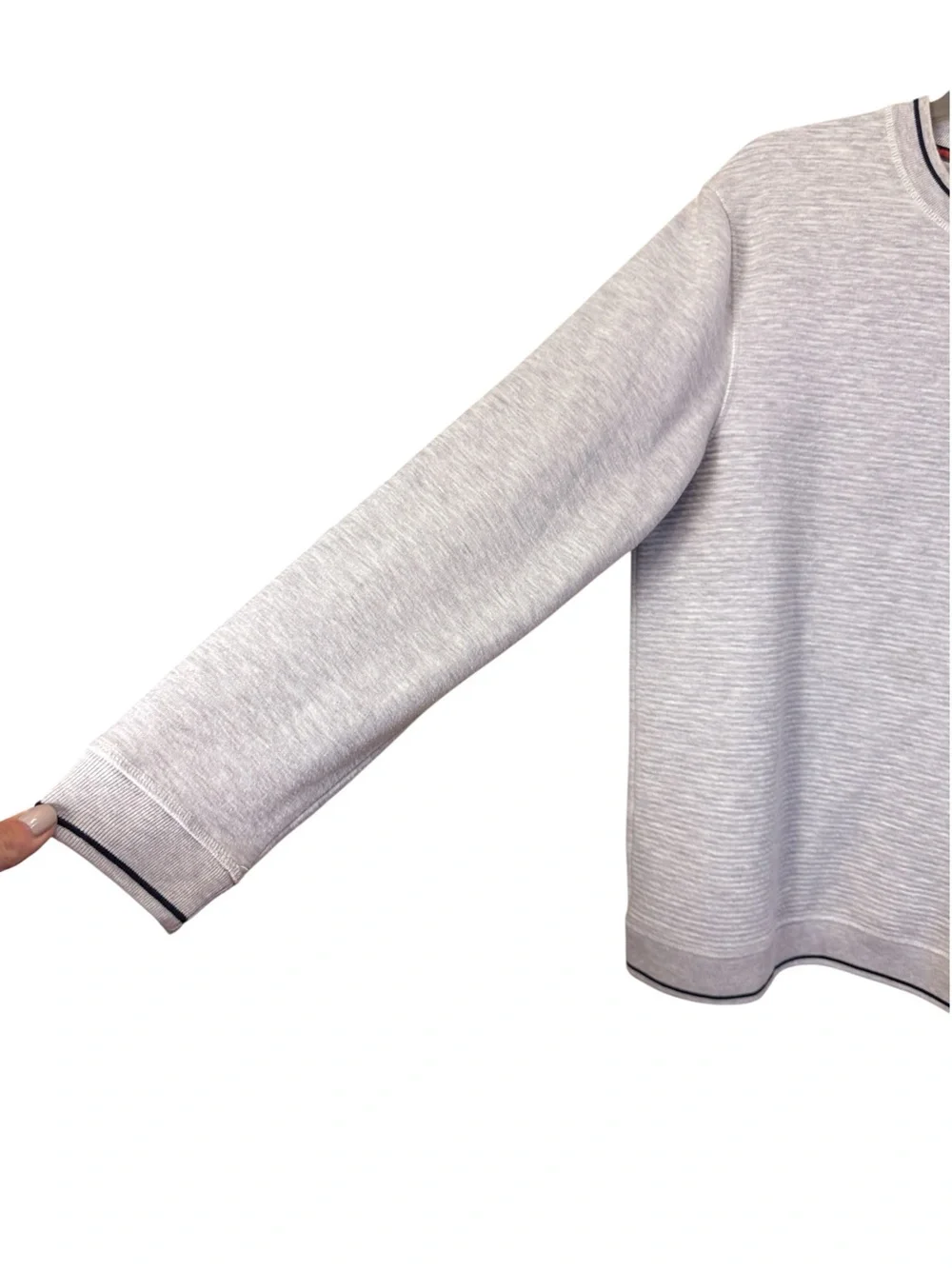 Ted Baker Men’s Light Gray Textured Casual Crewneck Sweater sz L